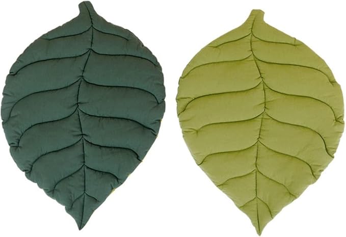 Plush Polypropylene Pet Bed Mat for Cats and Dogs, Green Leaf Style, 70x60x6cm
