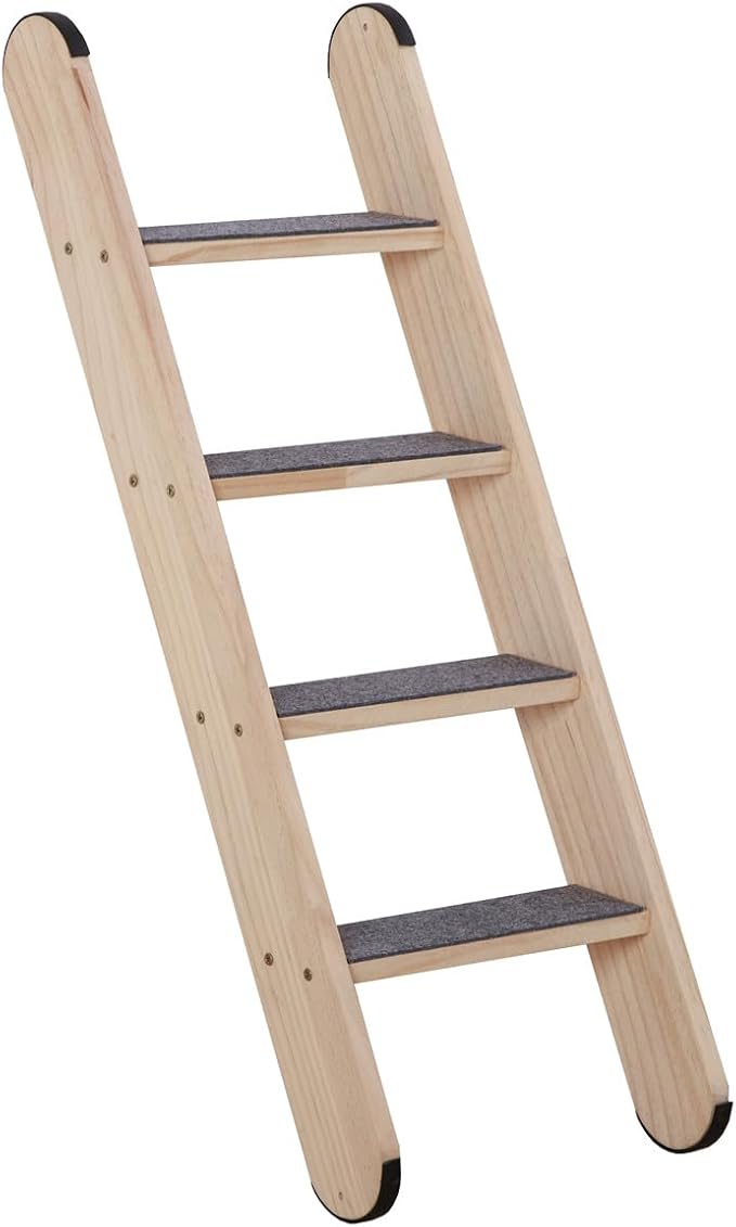 SHENGOCASE Solid Wood Wall Leaning Cat Ladder for Indoor Cats and Small Medium Dog, Cat Stair Step for Window Bed, Cat Wall Climbing Furniture (31.5")