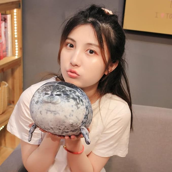 16 inch Cute Seal Plush Pillow: Soft Stuffed Animal Toy,Chubby Blob Seal Plushie for Boys Girls, Room Decor Hugging Pillow for Bed and Sofa Chair, Kids Gifts for Birthday,Valentine,Christmas