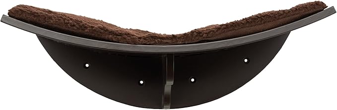 TRIXIE Lea Wall Mount Perch XL, Cat Shelf, Cat Bed, Cat Lounger, Cat Furniture, Espresso Brown, 11" x 19", (44580)