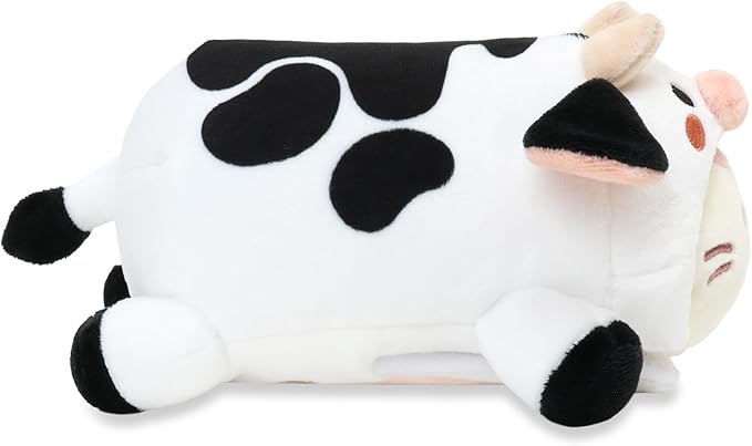 Anirollz Stuffed Animal Plush Toy – 6" Small Blanket Outfitz Doll | Soft, Squishy, Warm, Cute, Comfort, Safe | Birthday Pillow with Kawaii Pink Kitty Cat Cow Kittiroll