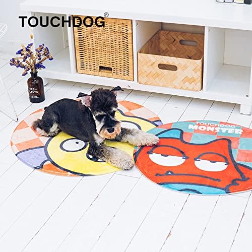 Touchdog ® Cartoon Sleepy Monster Cat and Dog Mat - Rounded Dog Bed for Both Indoor and Outdoor use - Pet Mat Features Quick-Drying Technology Looks Fun and Decorative for Any Home