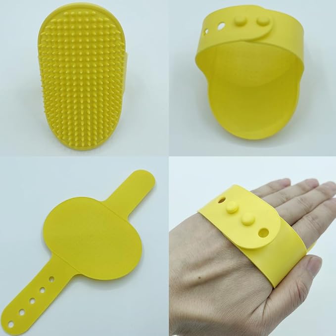 3 Pack Cat Self Groomer Scratcher Rubber Wrap Pad Grooming Brush Massage Comb with Adjustable Strap Scratching Post Cover Protector for Cats Tree Furniture Sofa Chair Legs