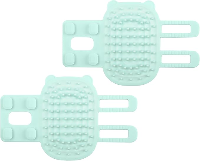 2pcs 2-in-1 Silicone Cat Grooming Brush - Self Cleaning, Massage and Shedding for Pets, Adjustable Face Scratchers for Climbing Frames, Table Legs