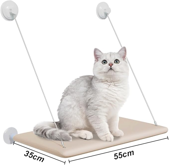 Cat Window Perch Hammock Window Seat-Large Cat Hammocks Bed for Indoor Cats with 4 Strong Scution Cups,Kitty Sunny Bed Window Sill Shelf Sturdy Resting Seat Holds Up 40lbs Pet Hammocks