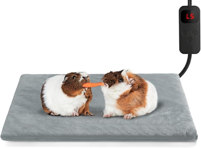 Outdoor Pet Heating Pad for Cat & Dog, Indoor Warming Heated Mat Pad, Adjustable Waterproof Heated Dog Cat Bed with 6 Temperature & 5 Timers Set Auto Off, Pet Heater Warmer Blanket