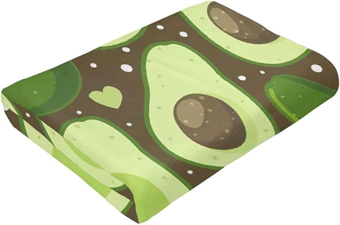 Avocado Merch Cozy Print Flannel Fleece Soft Plush Fuzzy Warm Lightweight Bedding - Avocado Gifts for Women, Men, Girls, Kids - 50"X40"