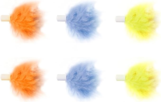 4Pcs Random Color Interactive for Cat Bauble Funny Simulation Feather Replacements for Head Stick Bauble for Head for Kitten Playing Teaser Interactive Cat Bauble for Indoor Cats Motion Feather Toys