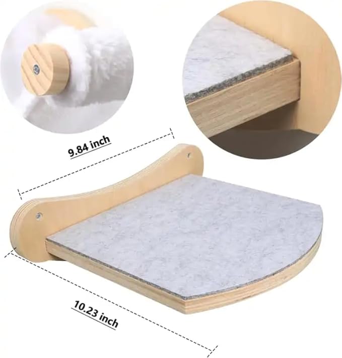 Cat Hammock | 3 Piece Wall Mounted Cat Furniture Set | Cat Hammock, Jute Padded Steps and Cat Shelf | Modern Cat Furniture for Sleeping, Playing, Climbing | Cat Bed & Perch for Cats or Kittens