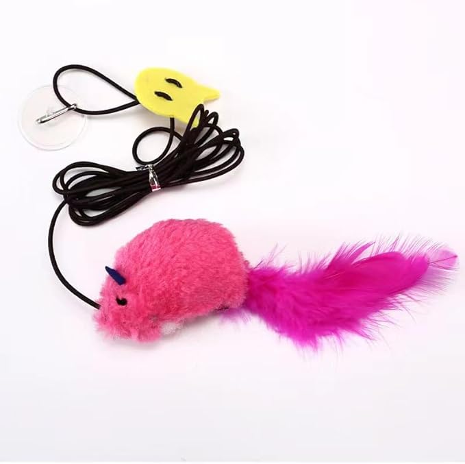 AYWVRBST 3 Pack Hanging Cat Toys, Self Play Chase Exercise, Make Sound, Adjustable Bouncy String, Hanging Mouse Cat Toy for Bored Indoor Adult Cats Kittens, Cat Teaser Toy, with Adhesive Hooks