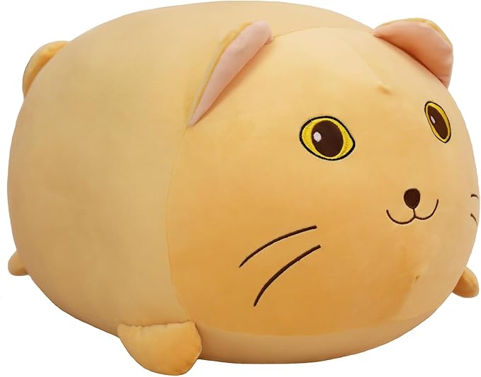 20 inch Super Soft Cat Plush Pillow, Adorable Stuffed Animal Toy, Chubby Kawaii Cat Plushie for Boys Girls, Cute Room Decor Fat Animals Pillow, Kids Gifts for Birthday,Valentine,Christmas