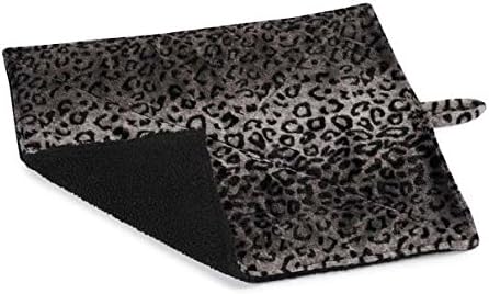 Prairie Horse Supply Quality Thermal Cat Mat and Free Cat Toy (Grey Leopard) (1 Mat) Cozy Self Heating Warming Kitty Kitten Puppy Small Dog Bed, Reversible Washable Pad, No Electricity