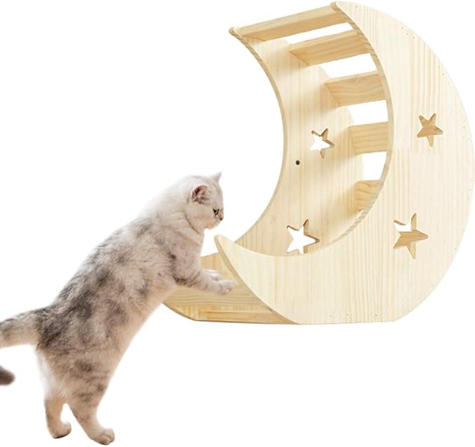 La La Pet® Wall Mounted Creative Cat Bed Cat House Cat Perch Cat Shelf Cat Shelter Cat Steps Cat Ladder Cat Furniture (Moon)