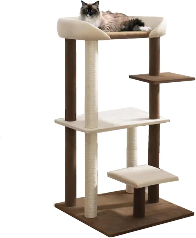 Modern Cat Tree Tower with Extra Large Platform Perch Bed for Large Cat Maine Coon and Big Cat Couch Sofa for Multiple Cats