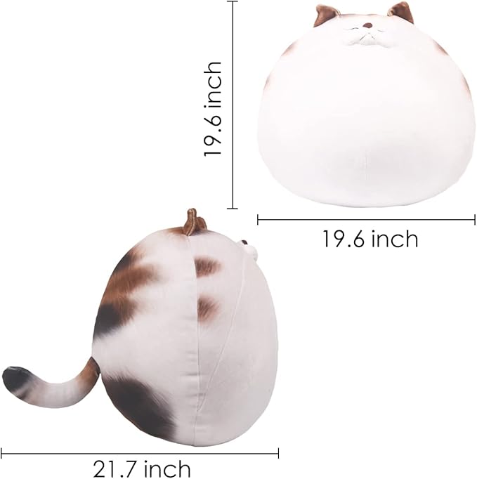 ARELUX 18In High Chubby Cat Plush Pillow, Cute Fat Kitty Cat Stuffed Animal Soft Kitten Adorable Hugging Pillow Anime Plushies,Funny Toy Birthday for Adults Friends