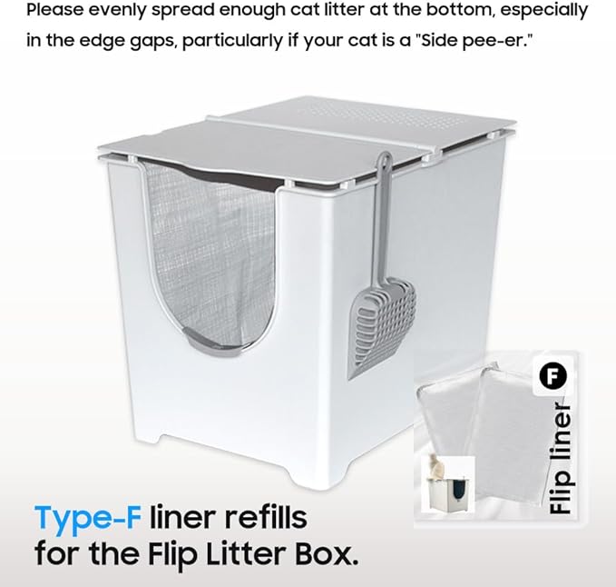 2 Pack Litter Box Liners F Compatible with Modkat Flip Litter Box Liner Type F, Reusable Liner Type-F with Carrying Handles
