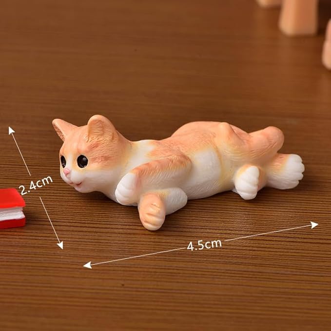 15 Pcs Cute Cat Animal Characters Toy Figure, Mniature Cat Collection Figurines Payset Mini Garden Decor Cake Toppers Automobile Decoration