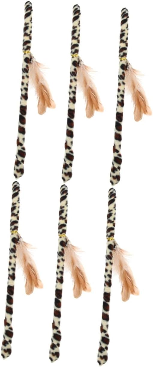 balacoo 6 Pcs Cat Teaser Cat Teething Toy Cat Stick Cat Teasing Cat Wand Cat Toys Interactive Cat Running Toy Cat Things Indoor Cat Toys Lightweight Kitten Toy Handheld Cloth