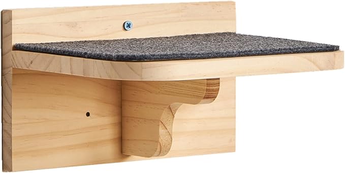 9.8" x 7.1" Solid Wood Wall Mounted Large Cat Step, Cat Wall Furniture, Cat Wall Shelves, Wall Stairs, Wall Perch