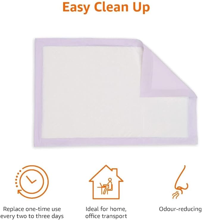 Amazon Basics - Cat Litter Pads, 1 Size Fits Most Litter Boxes, 20 Count, Fresh Scent, PE Film, Odor Control, Easy Cleanup, Purple