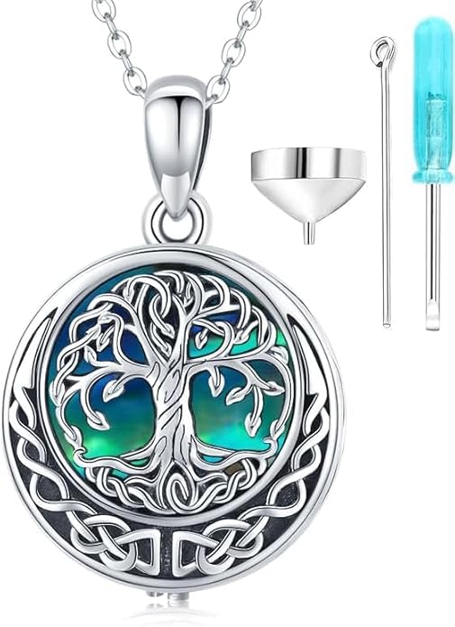 Aniu Cremation Jewelry for Ashes S925 Sterling Silver Urn Necklace Memorial Necklace for Human Ashes of Loved Ones Keepsake Pendant for Men Women