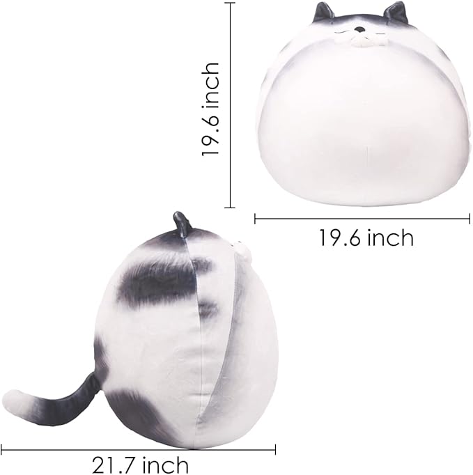 ARELUX 18In High Chubby Cat Plush Pillow, Cute Fat Kitty Cat Stuffed Animal Soft Kitten Adorable Hugging Pillow Anime Plushies,Funny Toy Birthday for Adults Friends