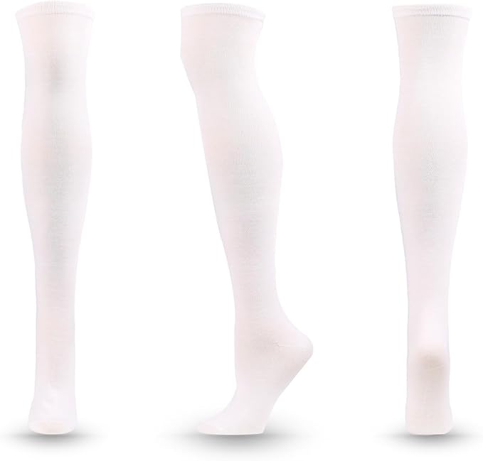 ATHX 6 Pairs Women's High Thigh Socks Striped Over Knee Stocking Leg Warmer High Socks for Daily Wear and Cosplay