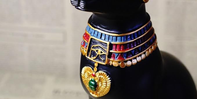 9.5" Ancient Egypt Kitty Egyptian Bastet Cat Goddess Statue Collectible Bastet Sculpture (9.5" Tall)