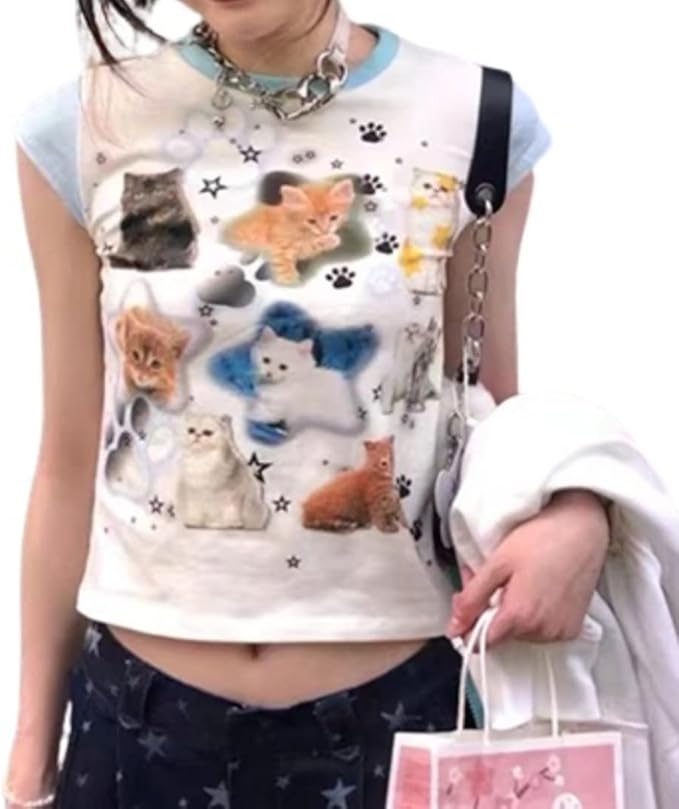 Baby Tees Women Graphic Tops Y2K Grunge Clothes