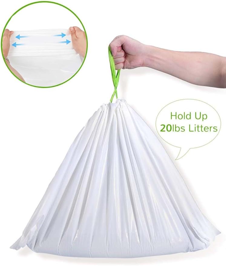 60 Count Extra Large Cat Litter Box Liners, Cat Litter Waste Receptacles Bags for Cleanpethome Self-Cleaning Cat Litter Box