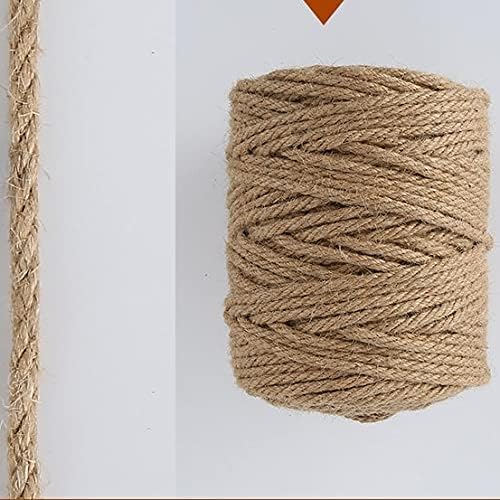 Nature Hemp Rope,1/4inch Heavy Duty Jute Twine for Cat Tree and Tower, DIY Scratcher Scratching Post Replacement, Pad, Crafts Gardening Hammock Home Decorating(164FT)