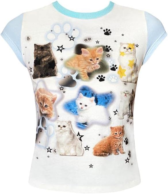 Baby Tees Women Graphic Tops Y2K Grunge Clothes