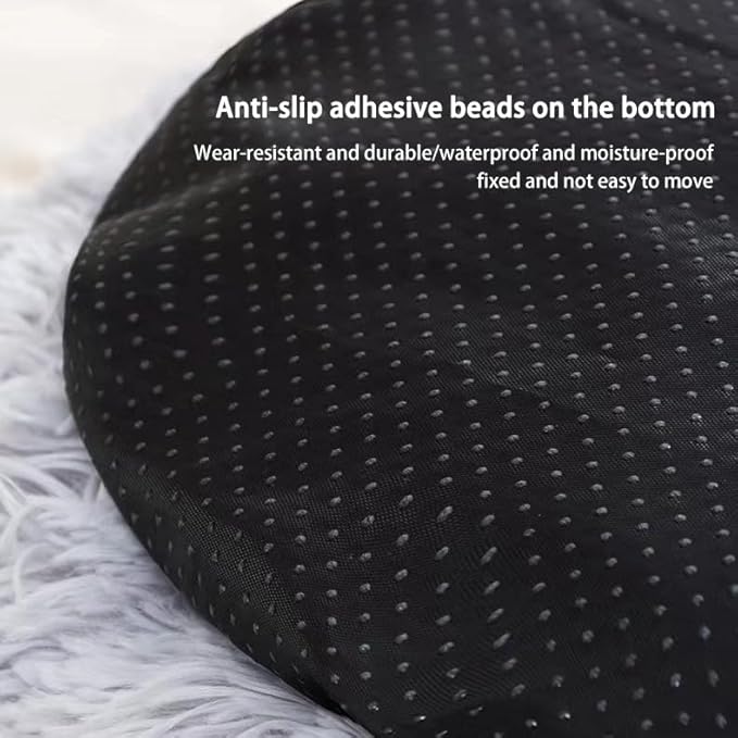 Cat Beds for Indoor Cats, Dog Bed, Cat Bed, Machine Washable, Fluffy Round Pet Bed Non-Slip, Autumn and Winter Warmth, Cuddler Cushion Self Warming (Black, 20 inch)