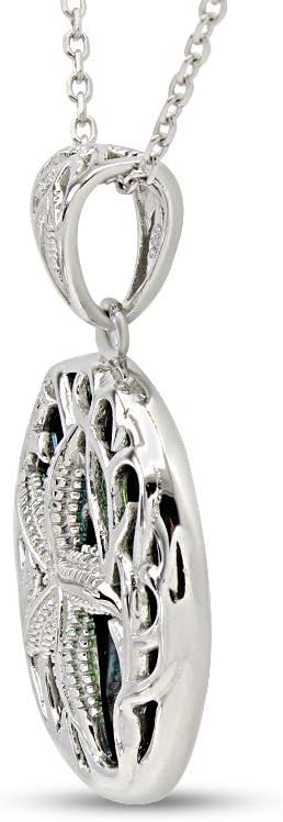 AFFY Abalone Shell Animal (Starfish, Dolphin, Seahorse, Frog, Dragonfly, Whale Tail, Turtle) 14K White Gold Over Sterling Silver Pendant Necklace Jewelry Gift For Her