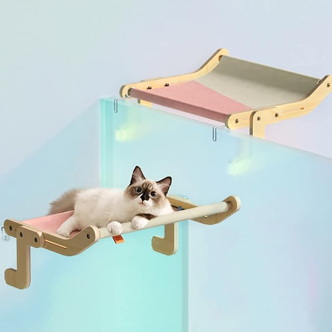 YSG Windowsill,Bedside,Chair Back,Drawer Perch for Cat,Easy to Assemble and Use Cat Bed,Making The Most of Space,Durable and Stable Cat Shelf Bed