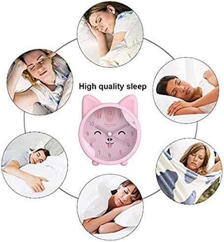 3" Cartoon Animal Alarm Clock Silicon Analog Silent Non Ticking Backlight Desk Clock