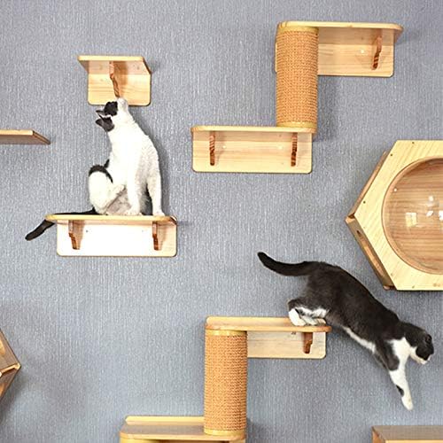 Creation Core Large Wooden Cat Cloud Shelf Board Wall Mounted Cat Perch Kitten Climber Tree, 15.7 * 11.8"