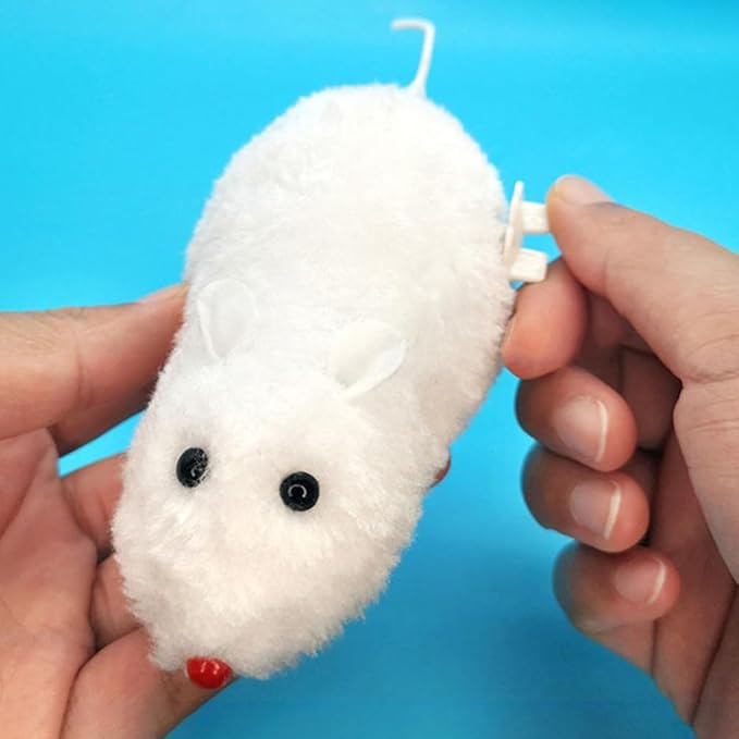 balacoo 4pcs Plush Clockwork Mouse Small Dog Toy Animals Toys pet Toys Soft Toy cat Teaser Toy cat mice Toys Stuffed Rat Toy Mouse cat Mouse Wind up Mouse cat Toy Fake Mouse Puppy Plastic