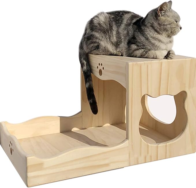 La La Pet® Wall Mounted Creative Cat Bed Cat House Floating Cat Perch Cat Shelf Cat Lounger Cat Shelter Cat Tree Condo Cat Furniture (Courtyard)