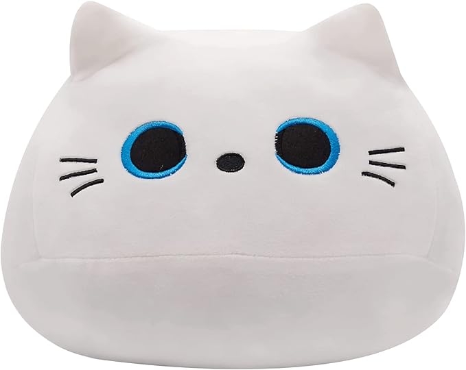 16” White Cat Plush Toys, Cute Cat Pillow Soft Baby Plushies for Kids, Cat Stuffed Animals Kawaii Plush Toys Gift for Boys Girls (White, 16 Inch)