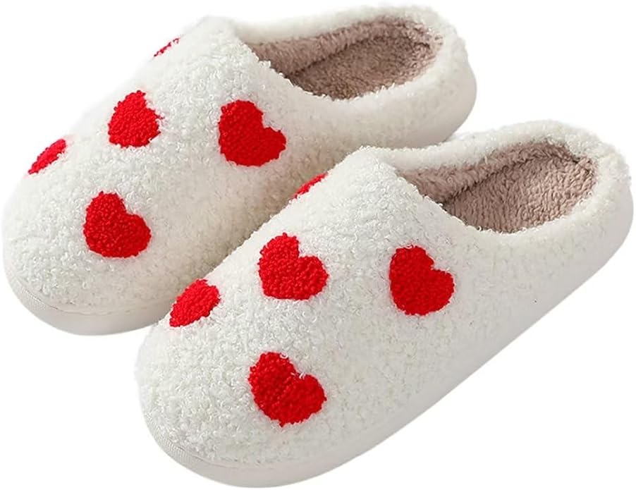 Animal Pattern Slippers - Hello Cat, Bear, Moose & Love Designs - Comfy Memory Foam Plush Cloud Slippers for Couples & Indoor Home