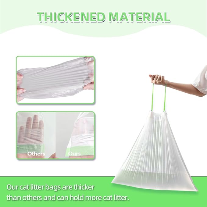 120 count Cat Litter Bags with Drawstring,Cat Litter Liners Durable Pet Cat Pan Liners Extra eplacement Waste Bags -22" x 12"