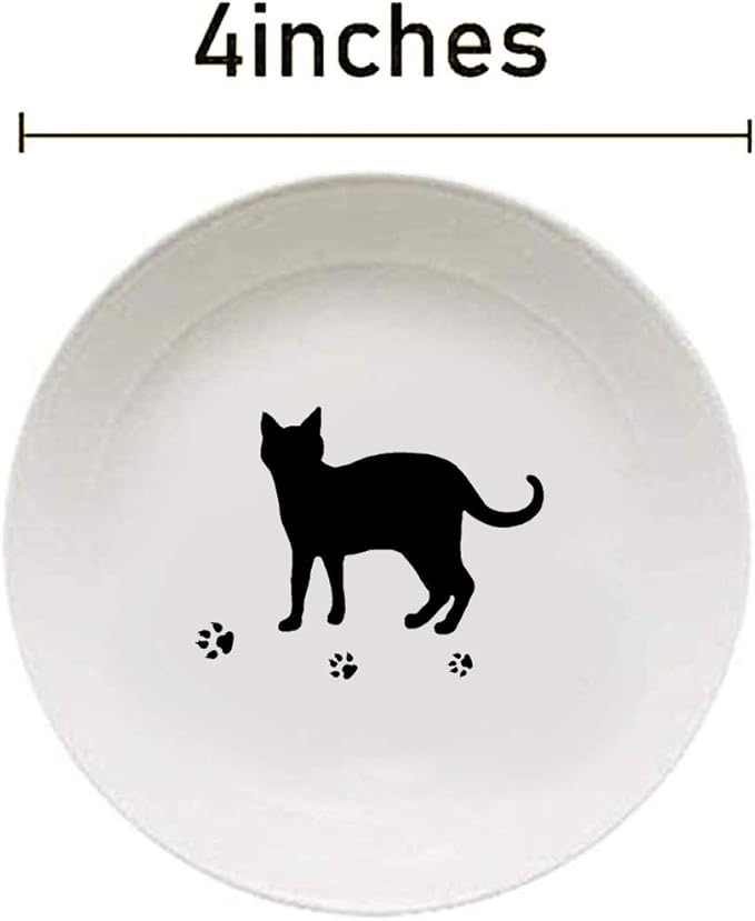 4pcs Ceramic Cat Dinner Plates Seasoning Dishes Appetizer Plates Dipping Bowl
