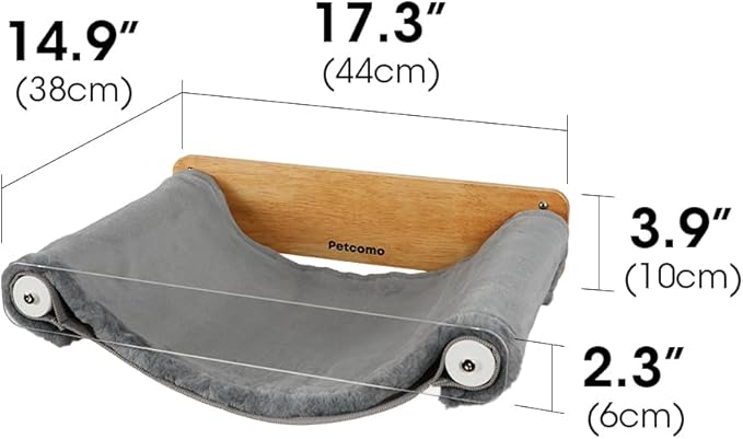 Cat Hammock Wall Mounted, Wooden Kitty Wall Furniture, Stable Shelves Floating Cat Perches for Sleeping, Playing, Climbing and Lounging - MK2012A