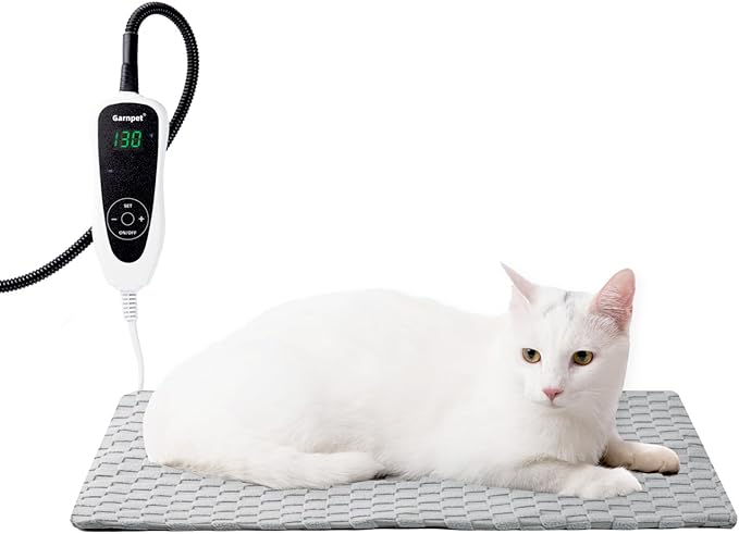 32x20 Inch Dog Heating Pad, Heated Dog Bed Indoor, Heated Cat Bed with Steel-Wrapped Cord, 25-Level Timer & 11-Level Adjustable Temperature Pet Heating Pad