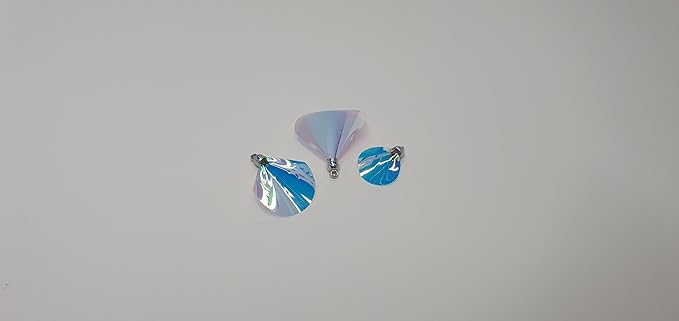 ABIBISGOMULSANG Cat Toy Clam Shaped Plyester Film Cat Play Exercise 3 picese Set, Large, middle, small, shining blue