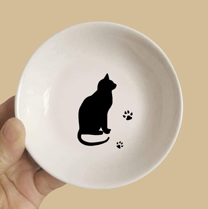 4pcs Ceramic Cat Dinner Plates Seasoning Dishes Appetizer Plates Dipping Bowl