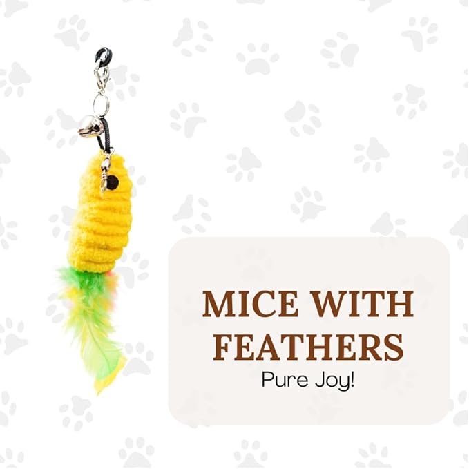 2 In 1 Cat Wand Toys For Indoor Cats Solid Round Base Cat Toys For Bored Indoor Adult Cats Self Play Cat Toys Cat Feather Toy Bird Feather Cat Toy Wand For High Energy Cat Toys Cat Teaser Wand Toy