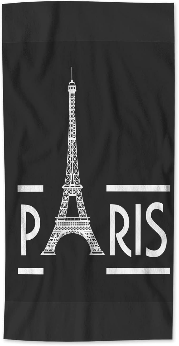 AOYEGO Paris Kitchen Towel Eiffel Tower France Bathroom Hand Towels Cotton Face Towel Bath Kitchen Decor Set for Women Men Girls Boys 15x30 Inch