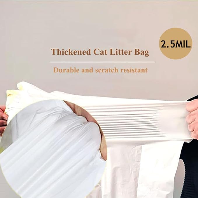 120 Count Cat Litter box Liners, Compatible with Automatic Thick Drawstring Heavy Duty Replacement Waste Trash Bags -20.5" x 17.7"
